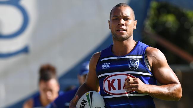 <a capiid="01a0e86b4cb25ff0d3a59be33f49f6bc" class="capi-video">'They can't send 13 off'</a>                     Moses Mbye of the Canterbury Bulldogs during a training session at Belmore Sportsground in Sydney, Monday, March 26, 2018. The Bulldogs defeated the Panthers on Friday night and take on the Rabbitohs in round four. (AAP Image/Dean Lewins) NO ARCHIVING