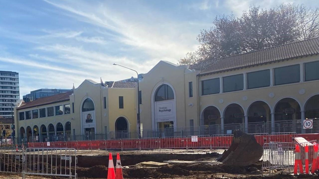Construction outside Mooseheads at London Circuit, Canberra. Image: Hannah Farrow