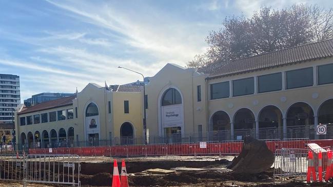 Construction outside Mooseheads at London Circuit, Canberra. Image: Hannah Farrow