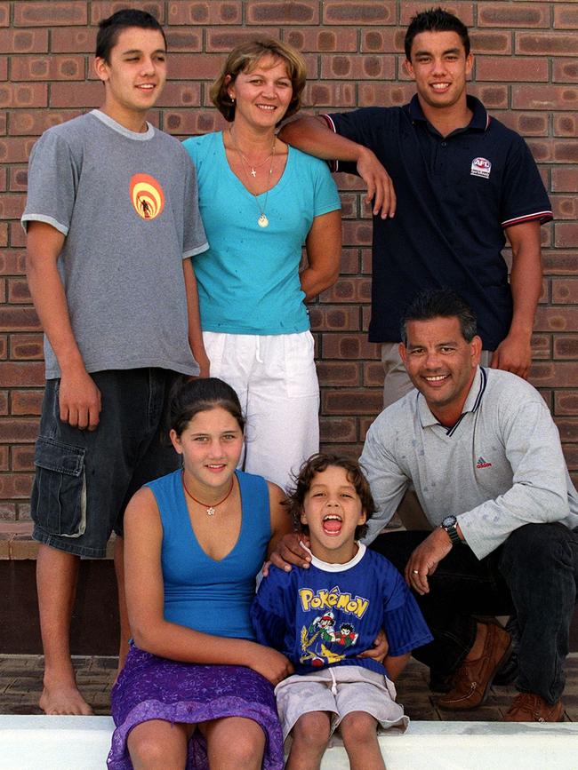 The Kerr family prior to Daniel’s debut for West Coast. Picture: Jody D'Arcy