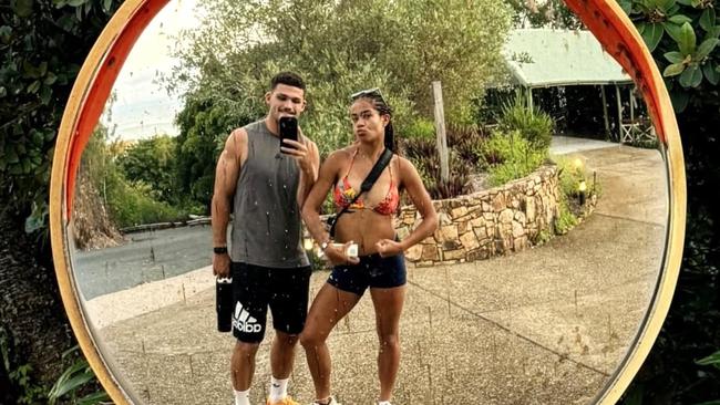 Nathan Cleary and Mary Fowler in the Whitsundays. Photo: Instagram