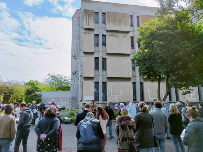 The community group Reimagining Old Footscray Hospital hosted a walking tour of the site last month. Picture: Supplied