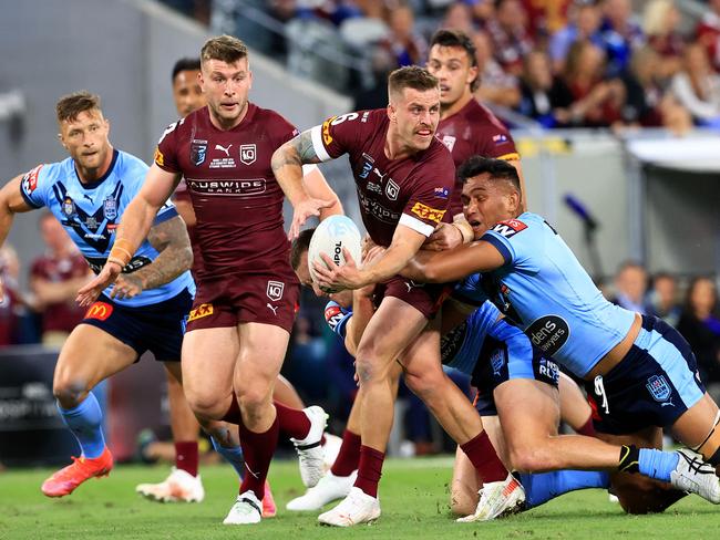 Cameron Munster in action during Game 1 of the 2021 State of Origin Series between Queensland and NSW at Queensland Country Bank Stadium, in Townsville. Pics Adam Head