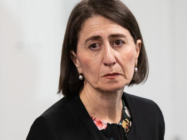 SYDNEY, AUSTRALIA - NewsWire Photos October 16, 2020: Premier Gladys Berejiklian speaking to media at a press conference at RFS HQ, Sydney. Picture: NCA NewsWire / James Gourley