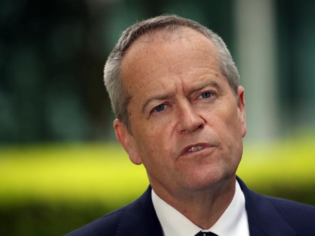 Leader of the Opposition Bill Shorten with  Deputy Leader of the Opposition, Shadow Minister for Education & Shadow Minister for Women Tanya Plibersek, during a press conference at Parliament House in Canberra. Picture Gary Ramage