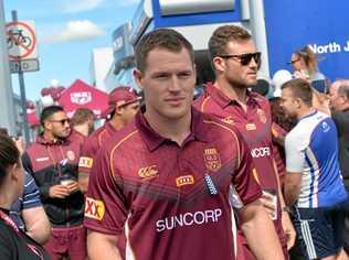 Tim Glasby at the Maroons Fan Day in Mackay in his first Origin campaign. Picture: Madolyn Peters