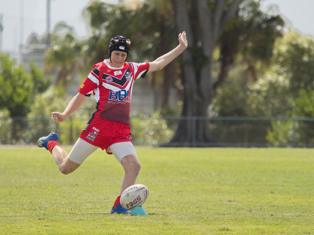 Balin Burnett in the Magpies and Norths clash in the RLMD U16s semi final, August 21, 2021. Picture: Marty Strecker