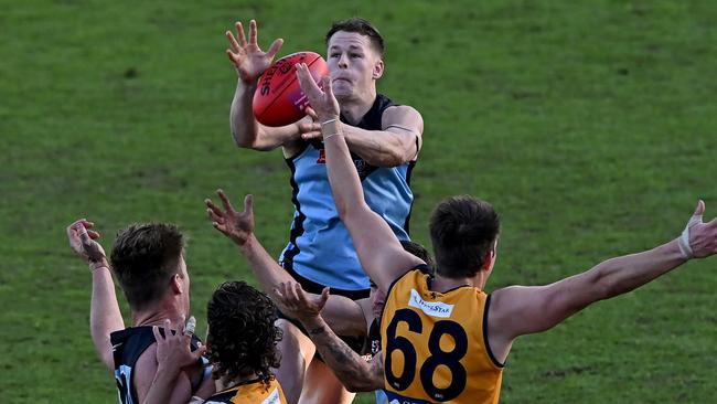 Aberfeldie’s Nicholas Meese during the EDFL Premier Division grand final. Picture: Andy Brownbill