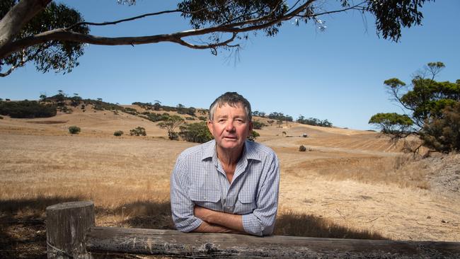 Kangaroo Island mayor Michael Pengilly on his property at Emu Bay. Picture: Brad Fleet