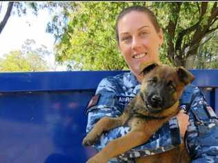 VITAL ROLE: Corporal Natasha Falconer grew up in Ipswich and says she has always had dogs in her life. Picture: raaf2