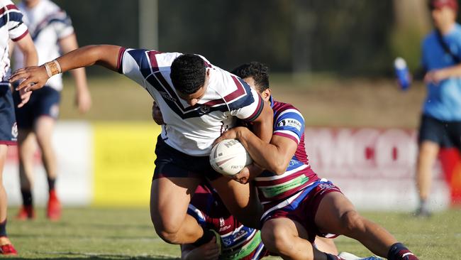 Josiah Pahulu of Ipswich SHS in action. (Image/Josh Woning)