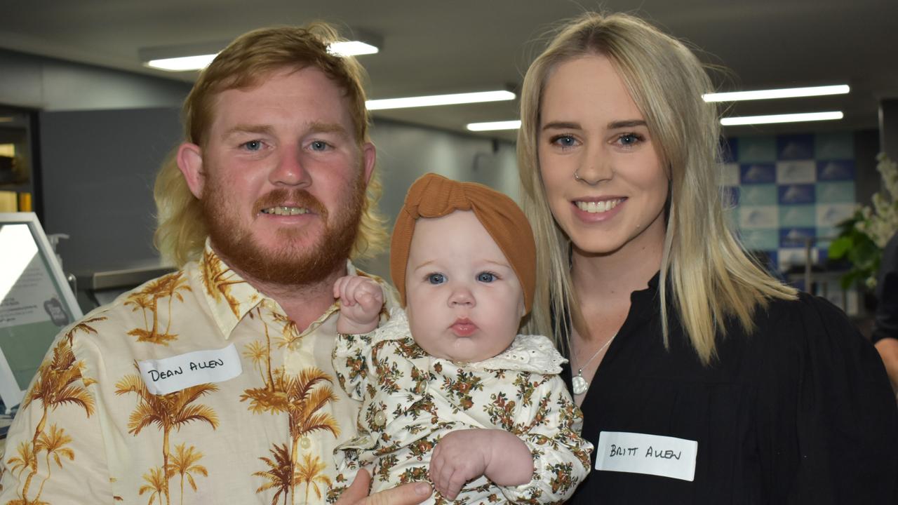 The Allen family - Dean, Britt and Kenzi - at Norths Chargers' centenary celebrations at the Rockhampton Jockey Club on October 2, 2021.