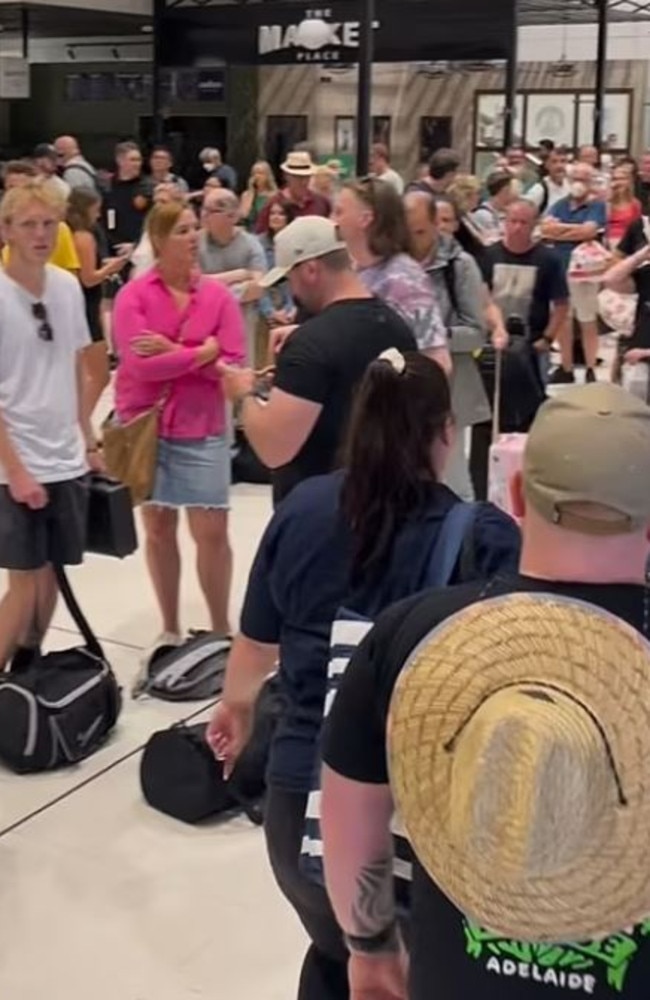 There were chaotic scenes at Brisbane Airport following the security breach. Picture: Twitter