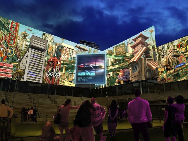 A preview of Future City Smart City at The Concourse in Chatswood by artist The Electric Canvas.