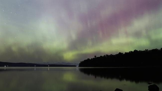 Aurora australis as seen from Kettering Tasmania on May 11th 2024. Picture: Nikki Davis-Jones