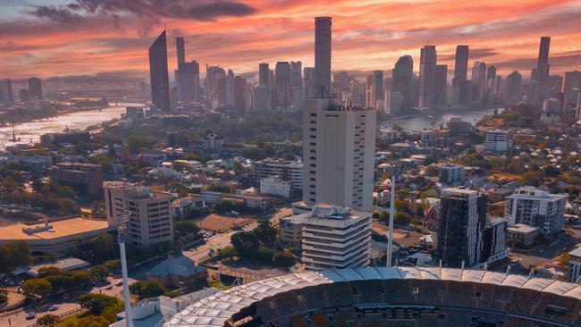 Aerial view of The Gabba stadium. Picture: TEQ