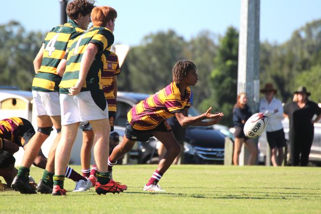 Ballymore Cup rugby action at the Albany Creek Brumbies Junior Rugby Union Club on Friday, April 12, 2024.