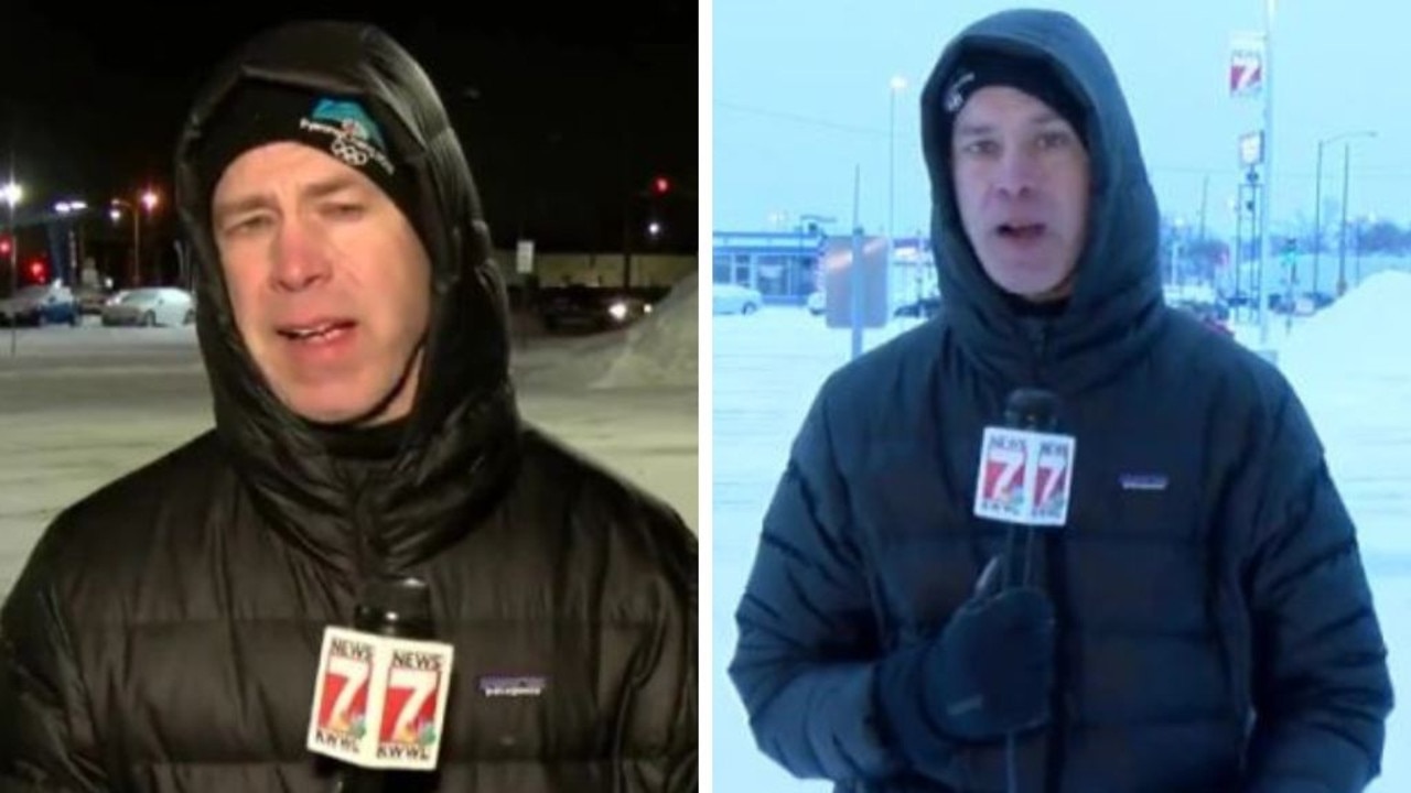 Bir kar fırtınası sırasında bir TV spor muhabirinin canlı yayında yaptığı komik sözler |  Video