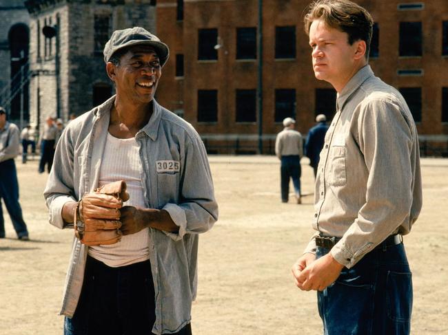 Morgan Freeman (left) and Tim Robbins in The Shawshank Redemption, which has gained widespread appreciation by movie fans over the years.