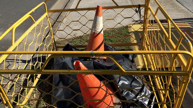 Telecom pits at Marco Ave, Panania are being replaced for the NBN rollout. Picture: Lawrence Machado