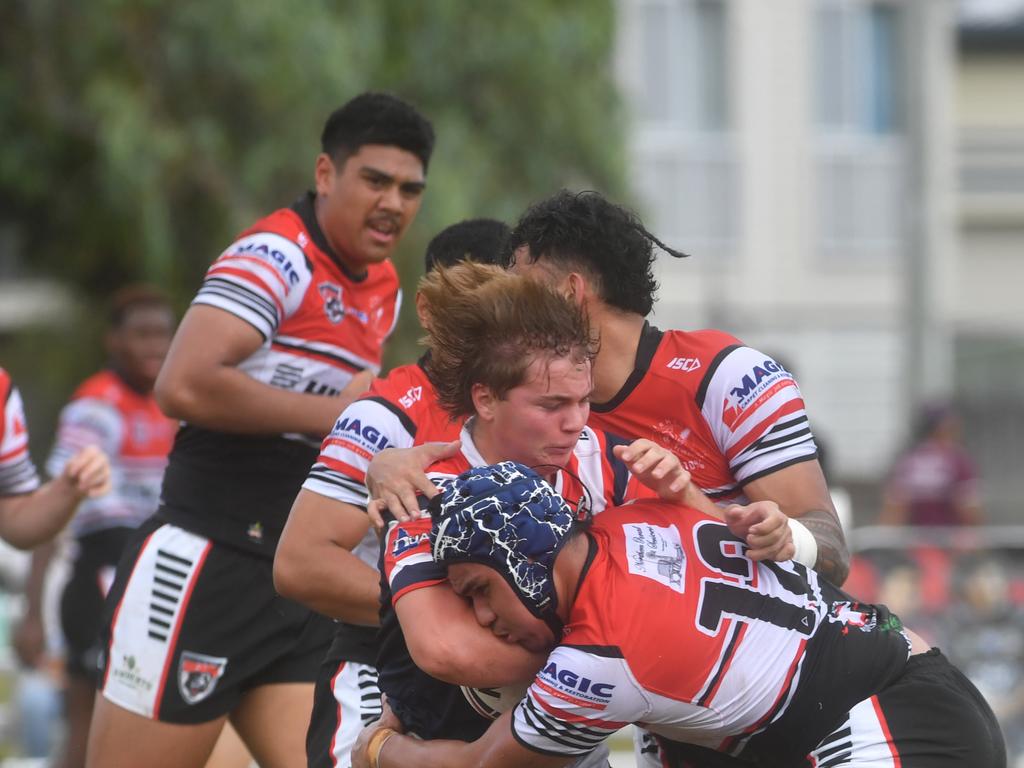 Kirwan State High School hosts St Patrick's College, Mackay, in round 1 of the 2025 Aaron Payne Cup. Picture: Evan Morgan