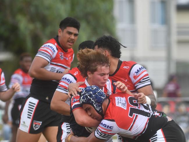 Kirwan State High School hosts St Patrick's College, Mackay, in round 1 of the 2025 Aaron Payne Cup. Picture: Evan Morgan