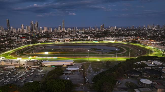 The Gold Coast Turf Club lit up for night racing. Picture: Supplied