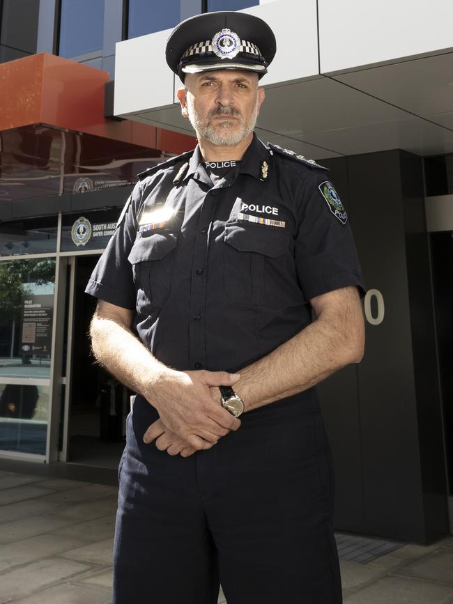 SA Police acting Assistant Commissioner John De Candia said the taskforce focused on diverting teens away from crime and early intervention. Picture: Brett Hartwig