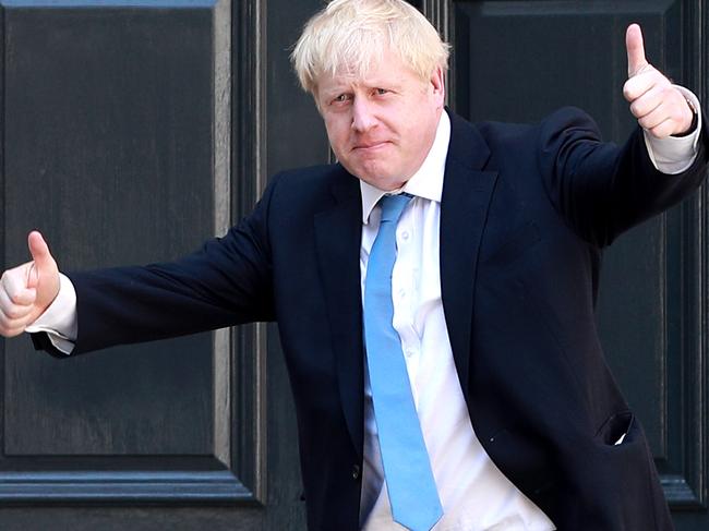 LONDON, ENGLAND - JULY 23: Newly elected Conservative party leader Boris Johnson poses outside the Conservative Leadership Headquarters on July 23, 2019 in London, England. After a month of hustings, campaigning and televised debates the members of the UK's Conservative and Unionist Party have voted for Boris Johnson to be their new leader and the country's next Prime Minister, replacing Theresa May. (Photo by Dan Kitwood/Getty Images) ***BESTPIX***