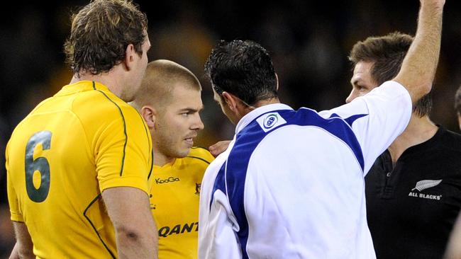 The first Wallaby to be given his marching orders against the All Blacks is the answer to Q7 Picture: AFP