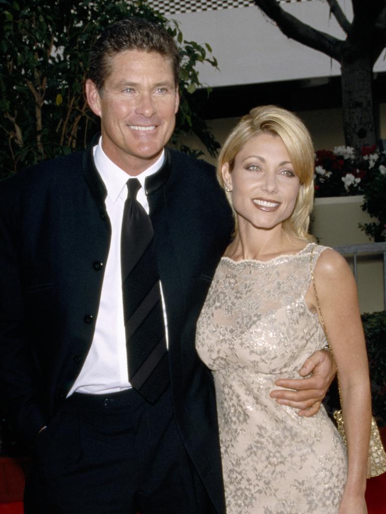 Reports have emerged that Bach, pictured here with Hasselhoff at the 1998 Golden Globes, had health and money issues in the lead up to her death. Photo by Fitzroy Barrett/NBC/NBCU Photo Bank via Getty Images