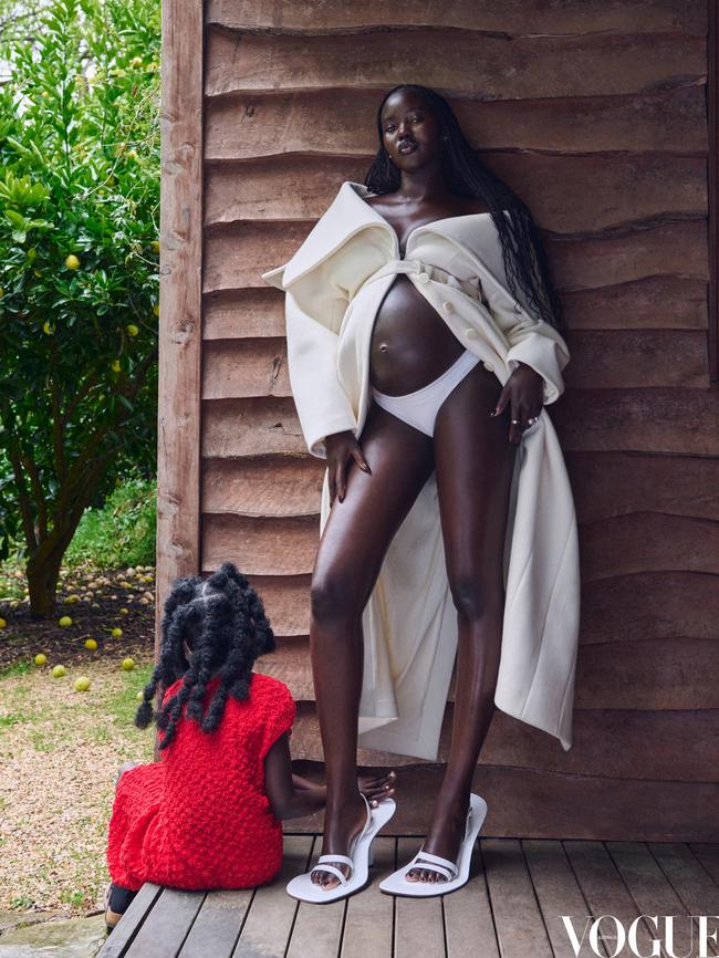 Adut Akech Bior and her sister Akuol in the November issue. Picture: Jesse Lizotte for Vogue Australia