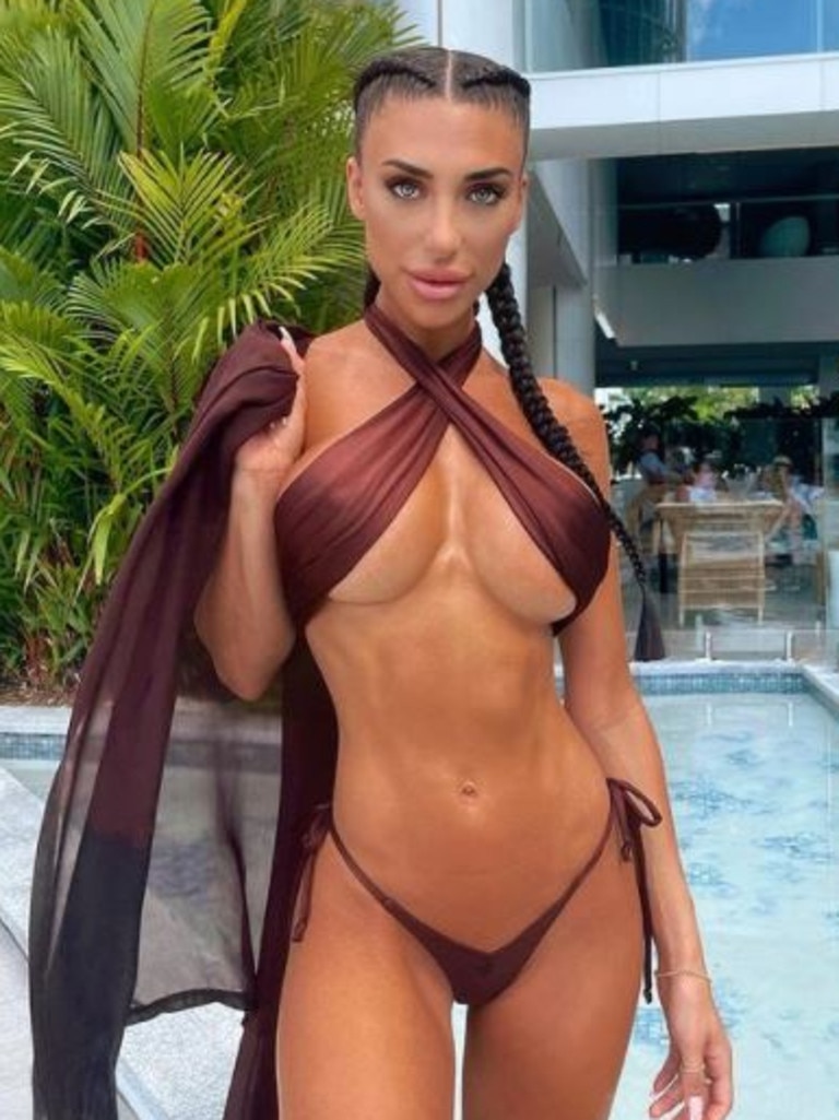 Former Love Island contestant Margarita Smith putting a lot of trust in her bikini. Picture: Instagram