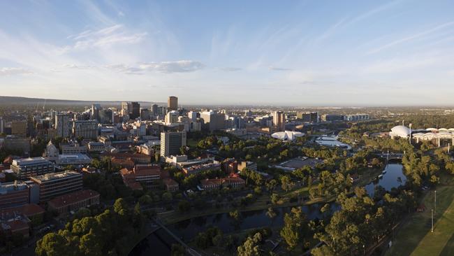 The Adelaide CBD. Picture: Simon Cross