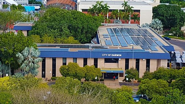 The longstanding Darwin Civic Centre, which council hope to vacate in favour of the new building proposal. Picture: Country Solar NT