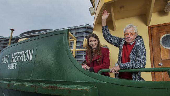 Freya Boughton and artist Peter Kingston are petitioning to reverse the decision to decommission the lady class ferries. Picture: Hollie Adams