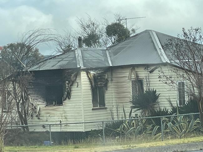 Police and fire investigators will again attend a home in Wantley St, Warwick to determine the cause of a blaze which began inside the property on Monday night. Photo: Michael Hudson