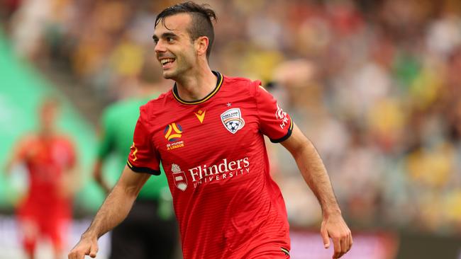 SA-born winger Nikola Mileusnic has put last season’s injury struggles behind him to help Adelaide United to a five-match winning streak. Picture: Tony Feder/Getty Images