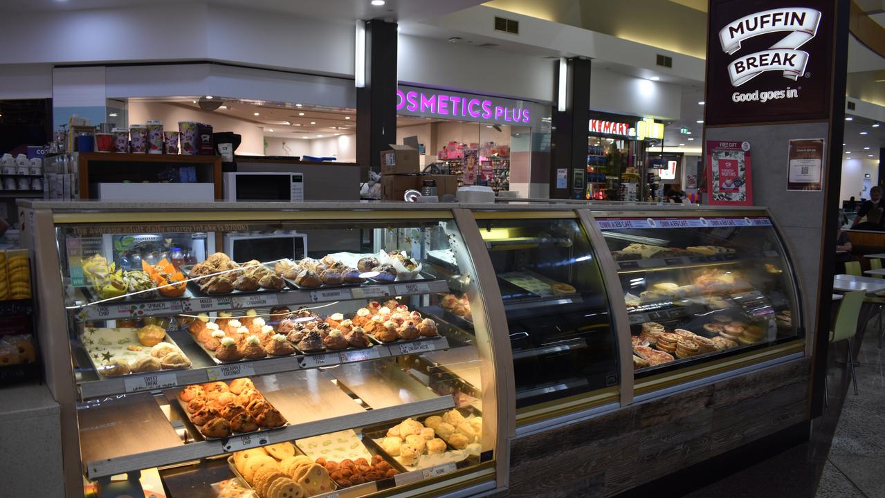 Food in the cabinet of Muffin Break at Stockland Rockhampton.