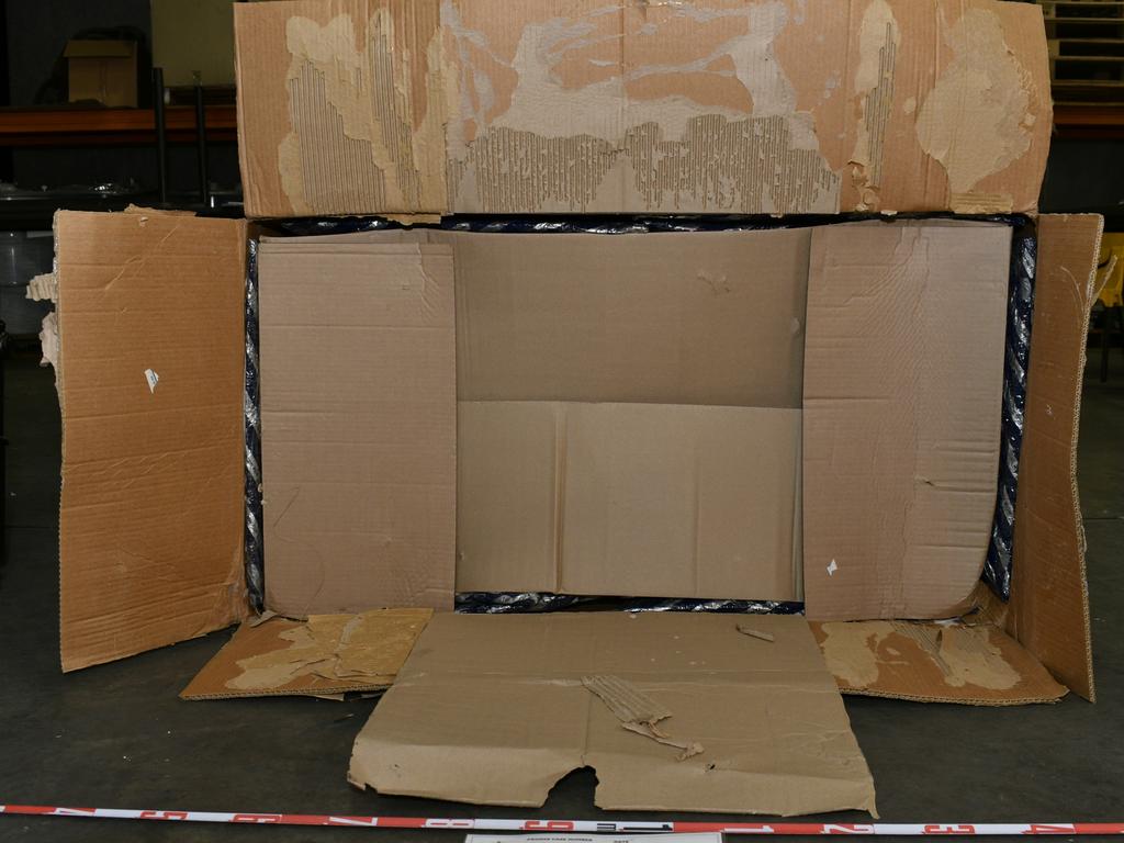 The boxes where the meth was found.