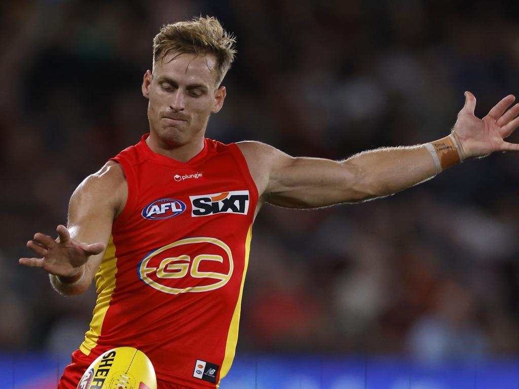 Darcy Macpherson’s move down back is looking like a success for the Suns. (Photo by Darrian Traynor/AFL Photos/Getty Images)