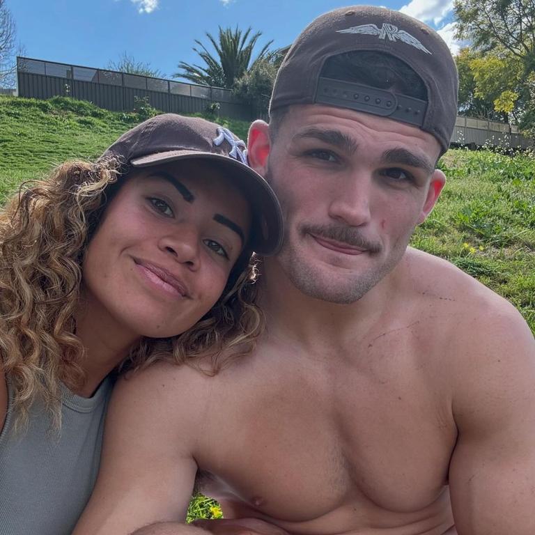 ‘Insta official’ ... Nathan Cleary with his girlfriend, Matildas soccer player Mary Fowler. Picture Instagram @_nathancleary