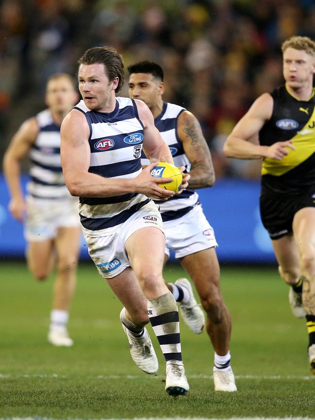 Patrick Dangerfield and Dustin Martin average more than a goal a game in 2018. Pic: Michael Klein