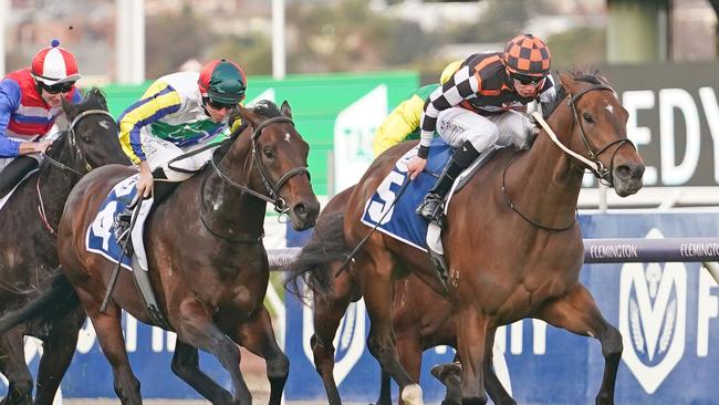 The Astrologist (right) held off Banquo to win the All Victorian Sprint Series Final. Picture: Racing Photos via Getty Images