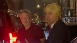 Alec Baldwin is confronted by comedian Jason Scoop.