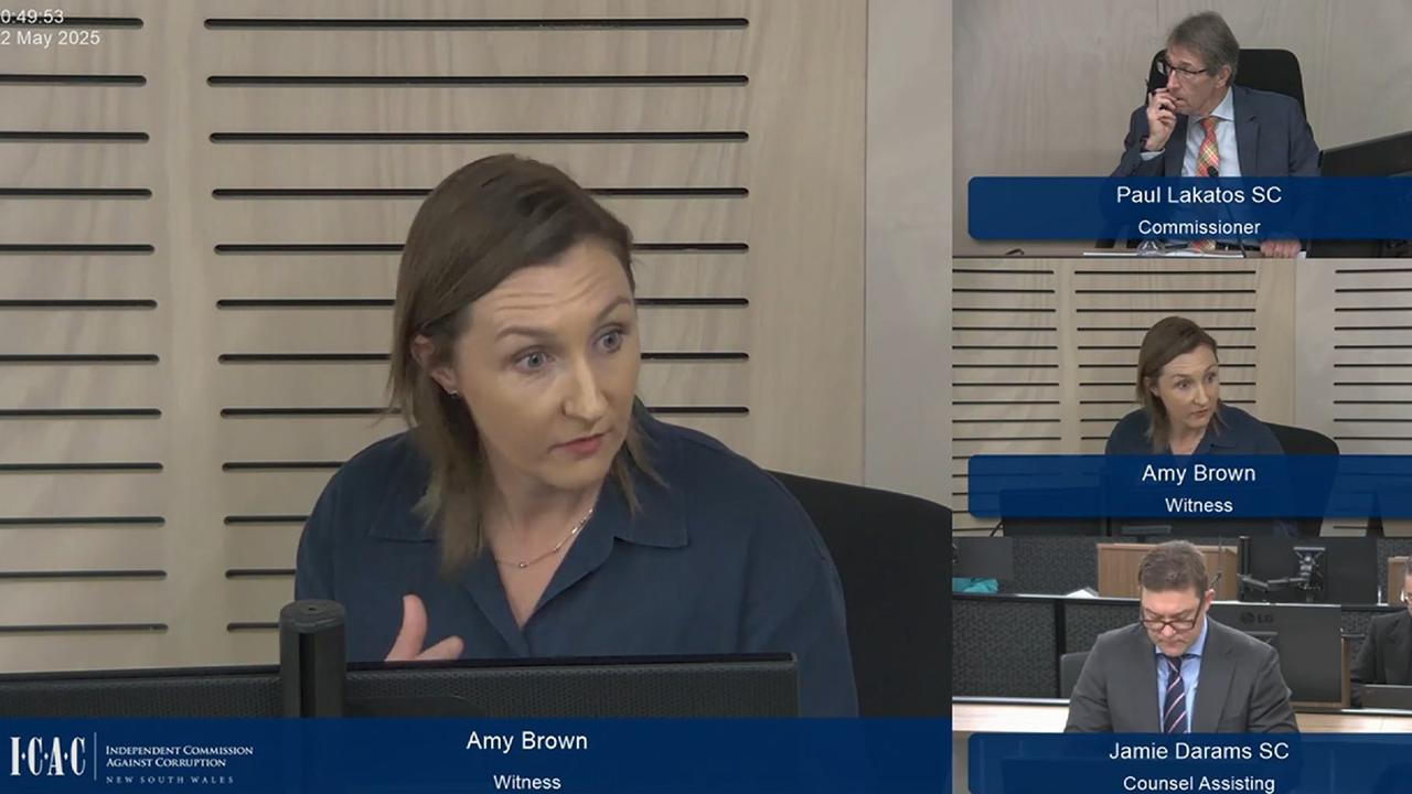 Former public servant and PwC consultant Amy Brown appearing at the ICAC inquiry into School Infrastructure NSW (Operation Landan). Picture: Supplied