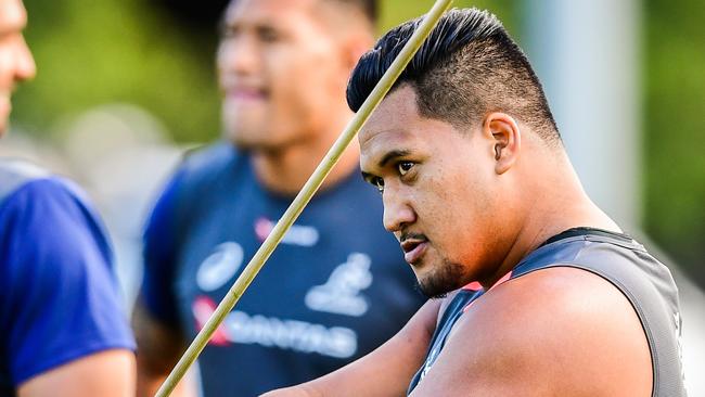 New hooker Brandon Paenga-Amosa at Wallabies training.. Picture: RUGBY.com.au/Stuart Walmsley