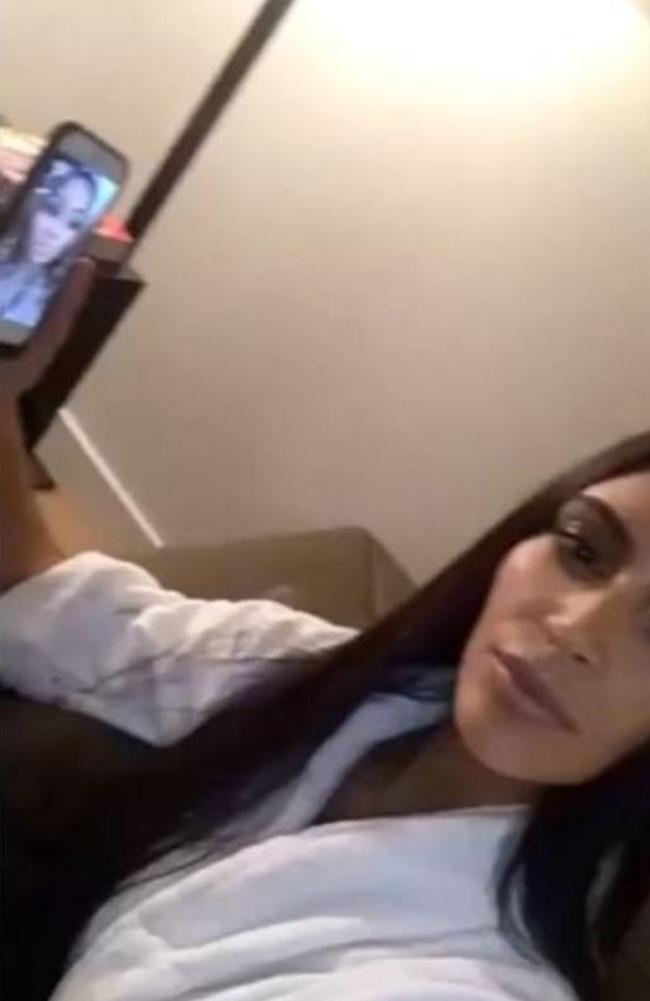 Kim Kardashian wishes Rob Kardashian and Blac Chyna a happy baby shower from her Paris residence captured on snapchat reportedly two hours prior to the attack. Picture: Snapchat