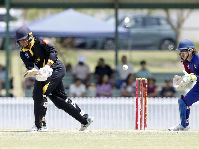 Blacktown's Aarav Thakker in bat. Picture: John Appleyard