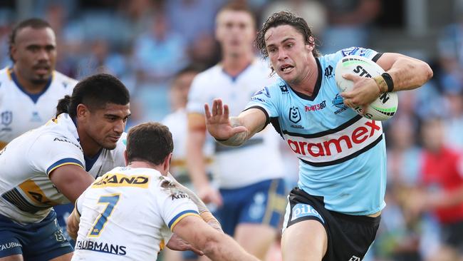 Nicho Hynes delivered under pressure for the Sharks. Picture: Matt King/Getty Images